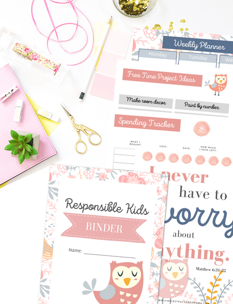 Responsible Kids Binder-Girls {100 pages}